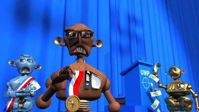 UMP : remise de la médaille d'honneur au conseillé par le ministre pour les enveloppes kraft pleine d'argent